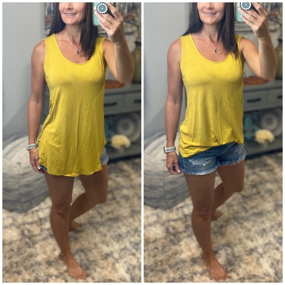 ❤️‍🔥Scoop Neck Floaty Sleeveless Round Hem Tank 1819